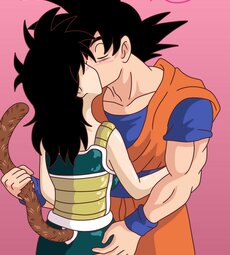 Goku and gine kissing