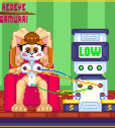 Vanilla the rabbit getting electricuted in chair by machine