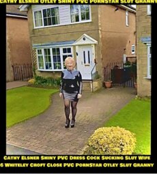 Cathy Shiny PVC Dress High Heels Stockings Otley Slut Granny