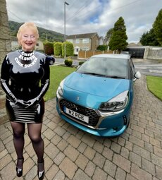 Cathy Shiny PVC Tight Dress Porn Slut Granny High Heel Slut