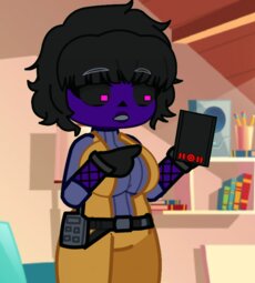 Mika using an illusion disk for the first time