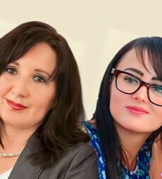 Mother and daughter getting a huge cock