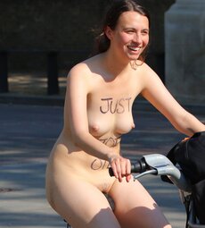 Singer and Activist Louise Harris nude in public