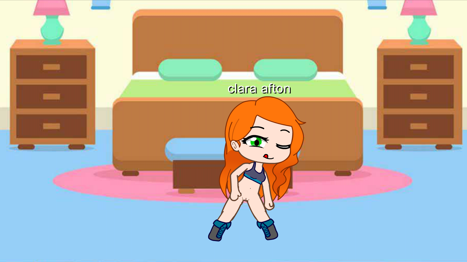 clara showing the goods