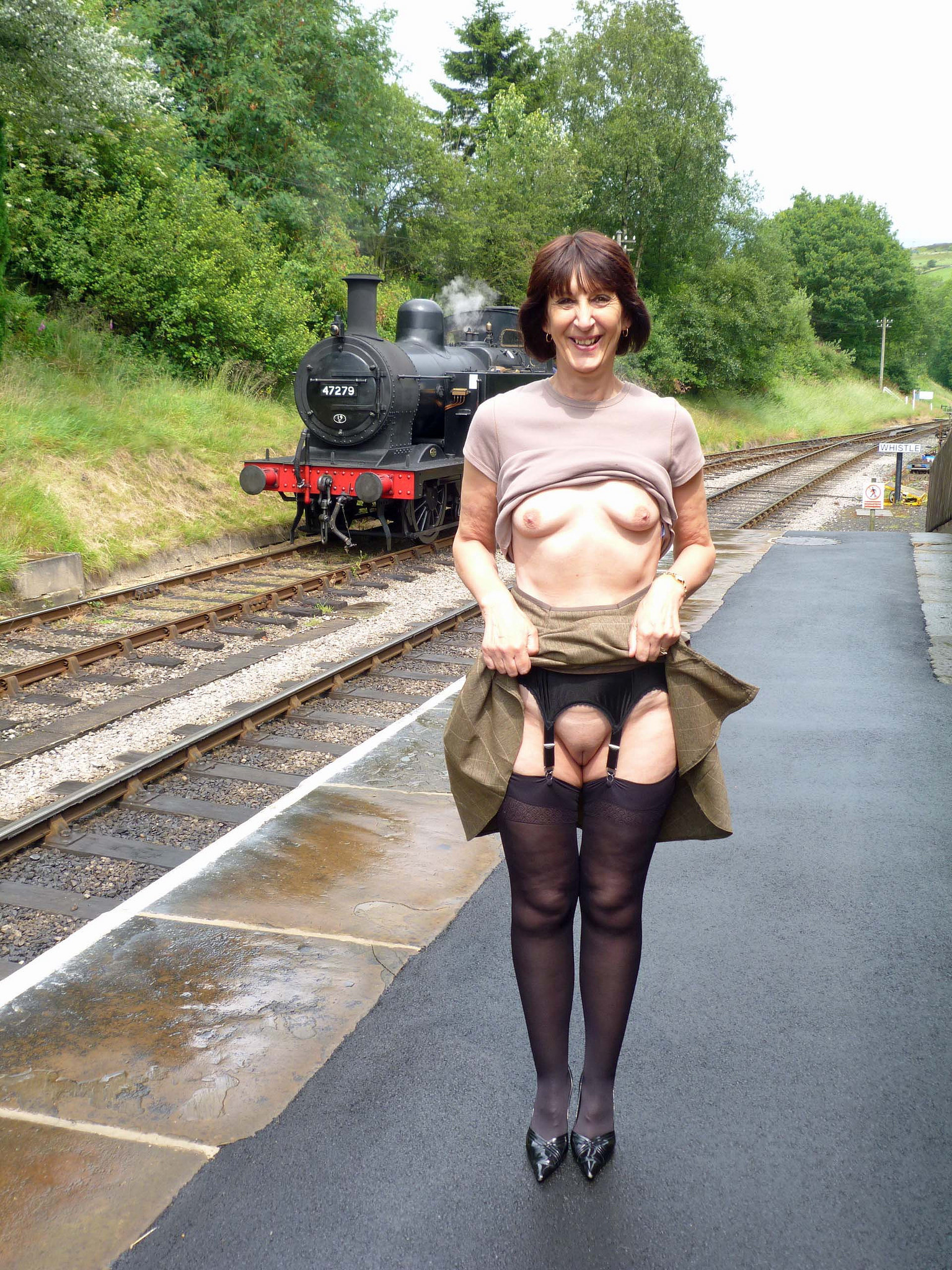 Sexy Brunette MILF Loves Stockings and More