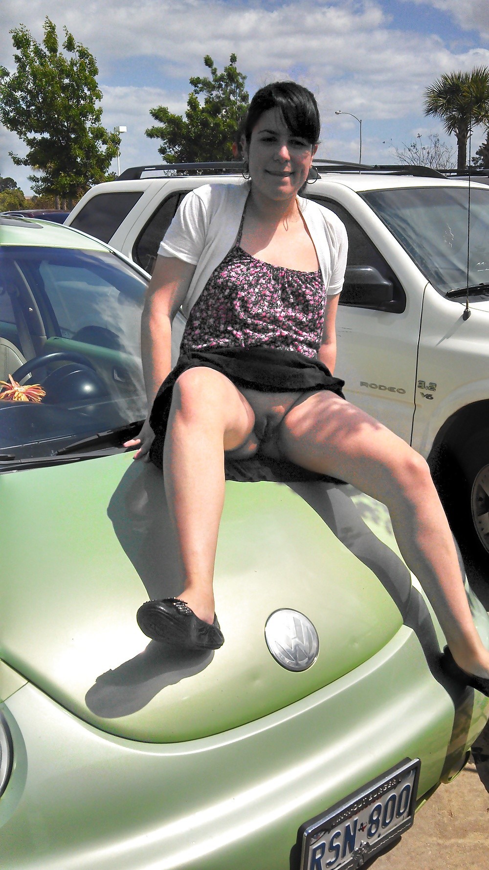 Latina Exhibitionist Naked in Public Flashing