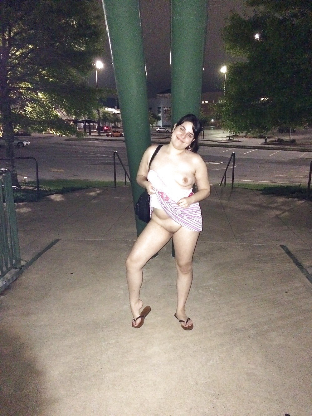 Latina Exhibitionist Naked in Public Flashing