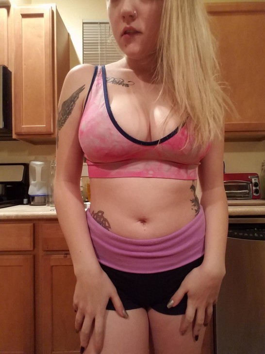 Redditor Blonde Tattoo and Shaven Pussy