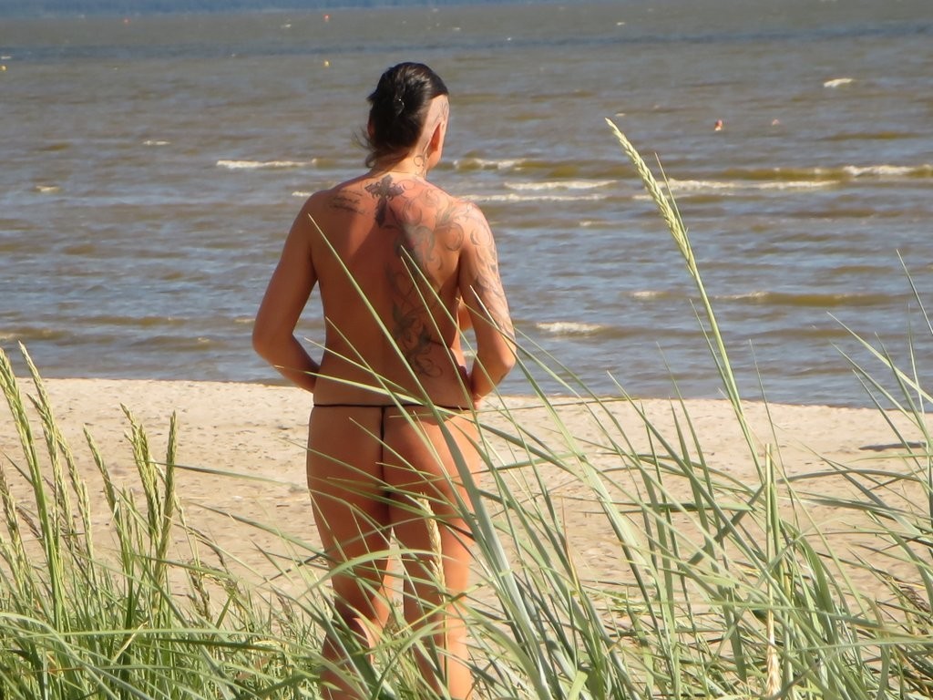 Mature Tattoo Milf on Beach