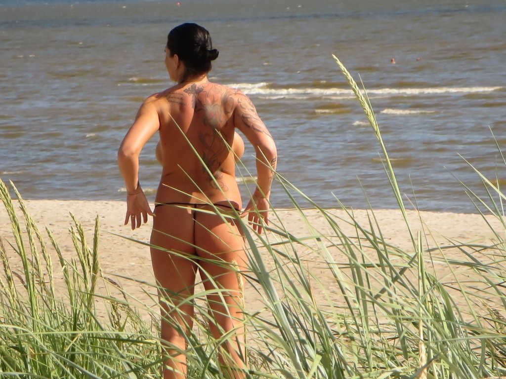 Mature Tattoo Milf on Beach