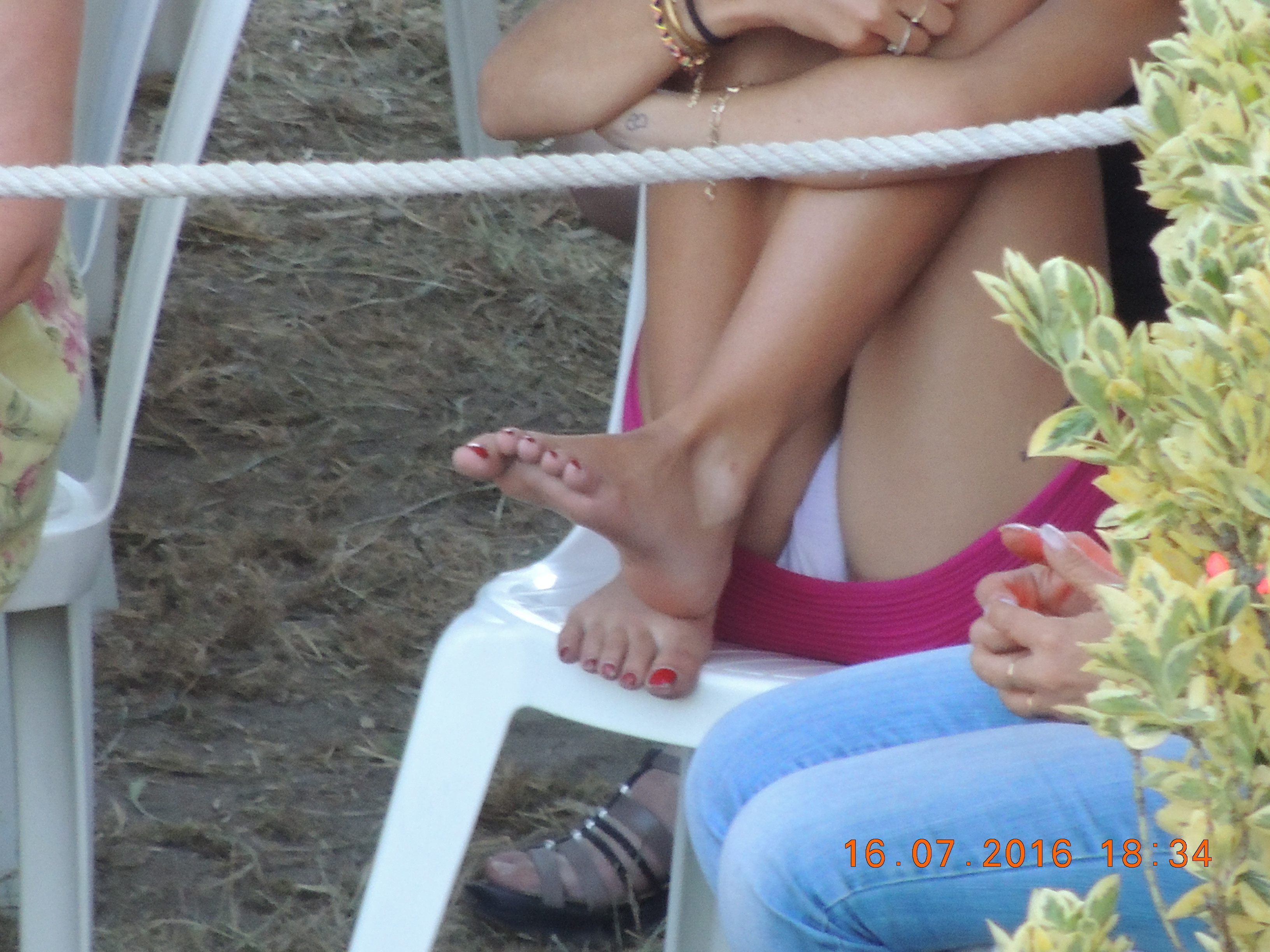 Brunette Oops Panty Peek