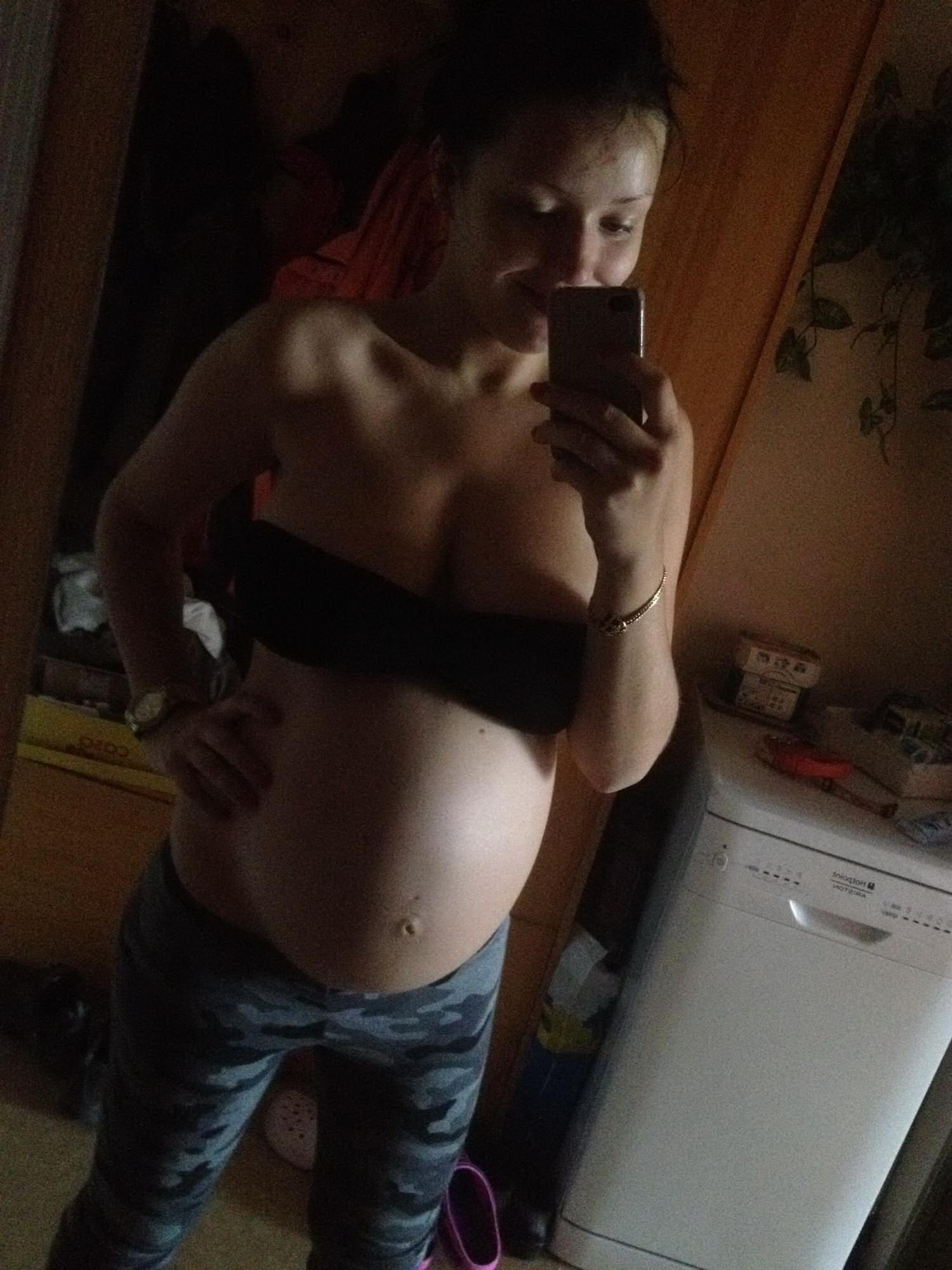 Preggo Selfie Czech Brunette Babe