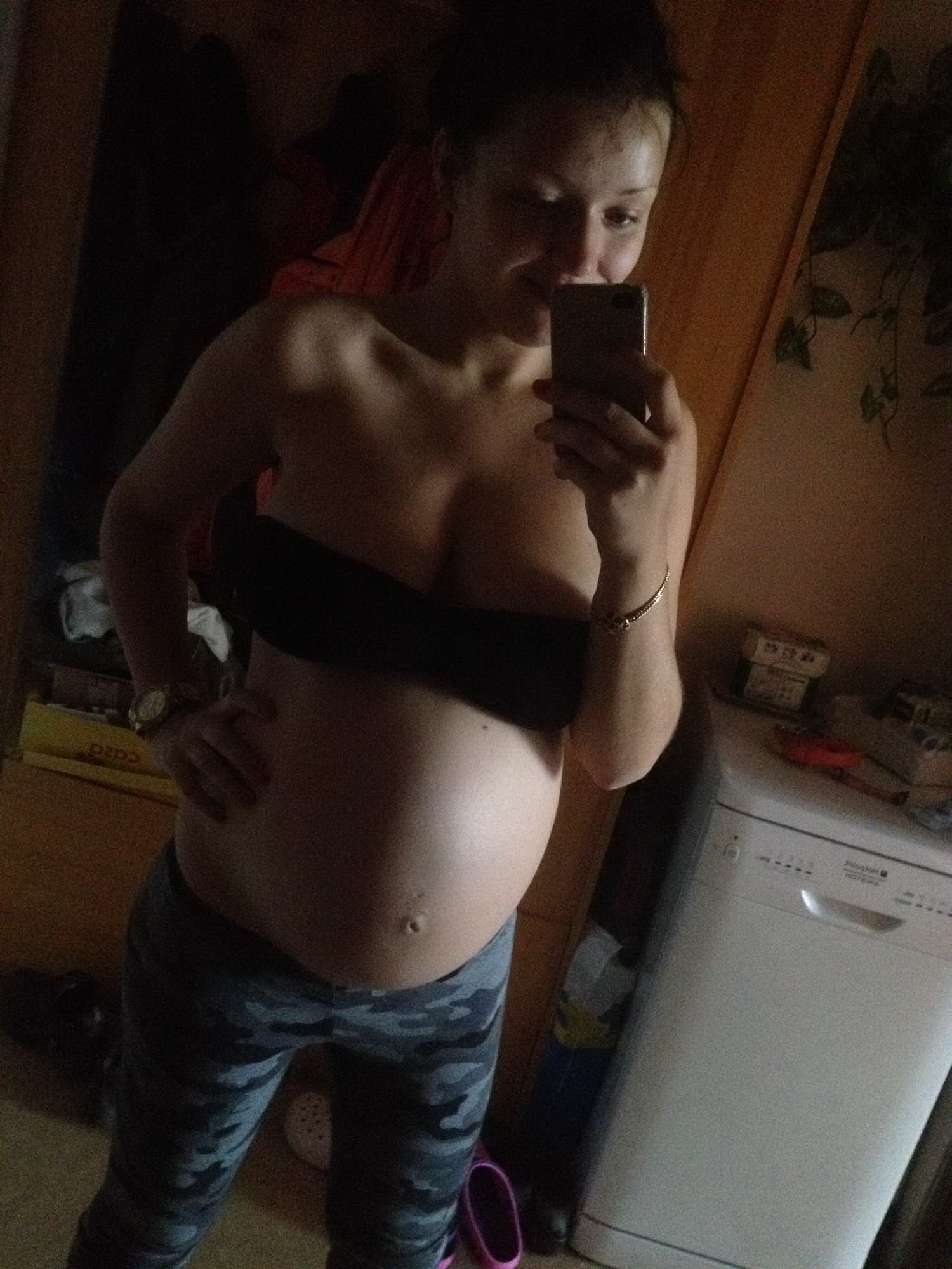 Preggo Selfie Czech Brunette Babe
