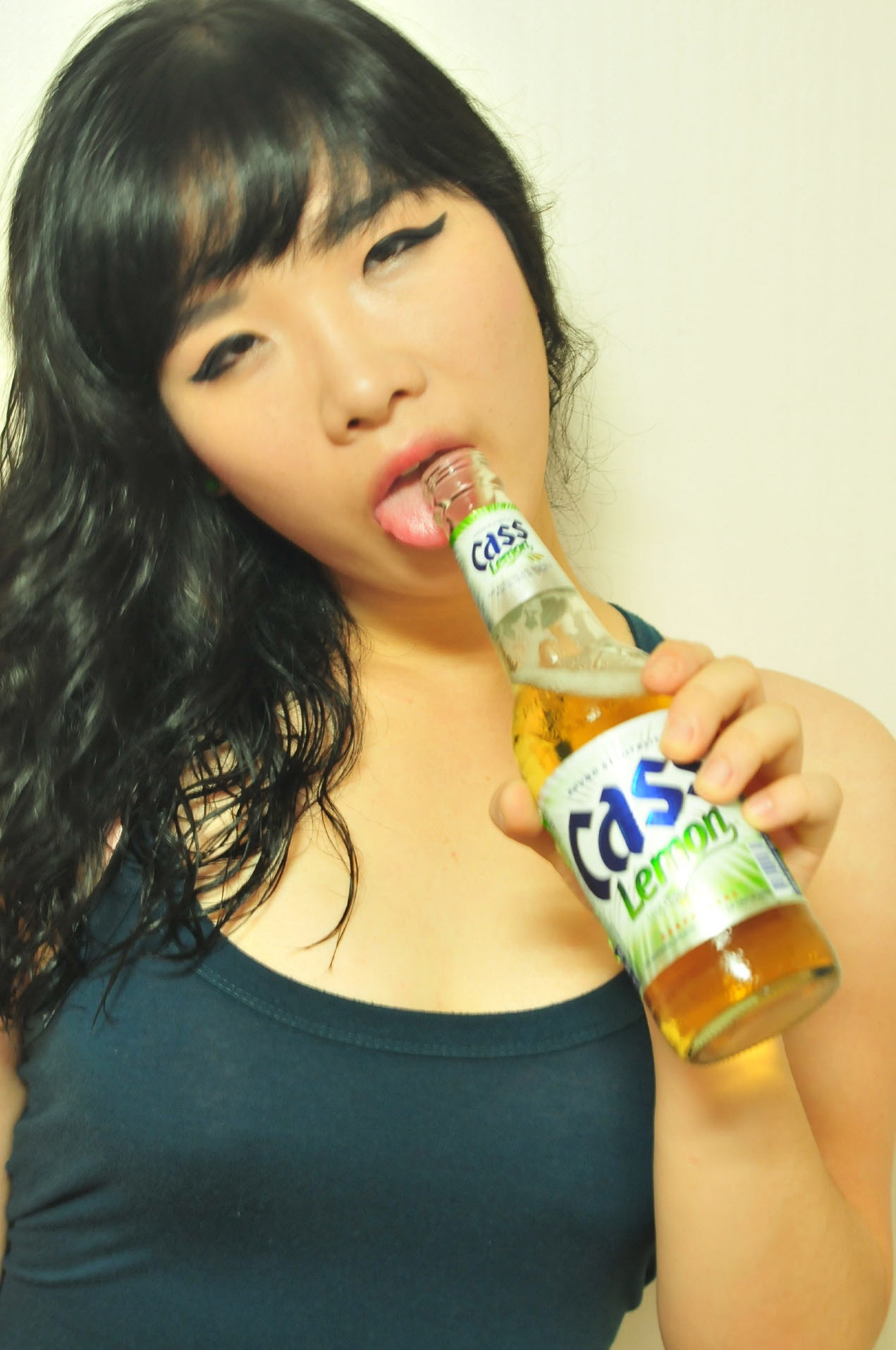 Magenta Choi Deepthroating Bottle and Pantyhose