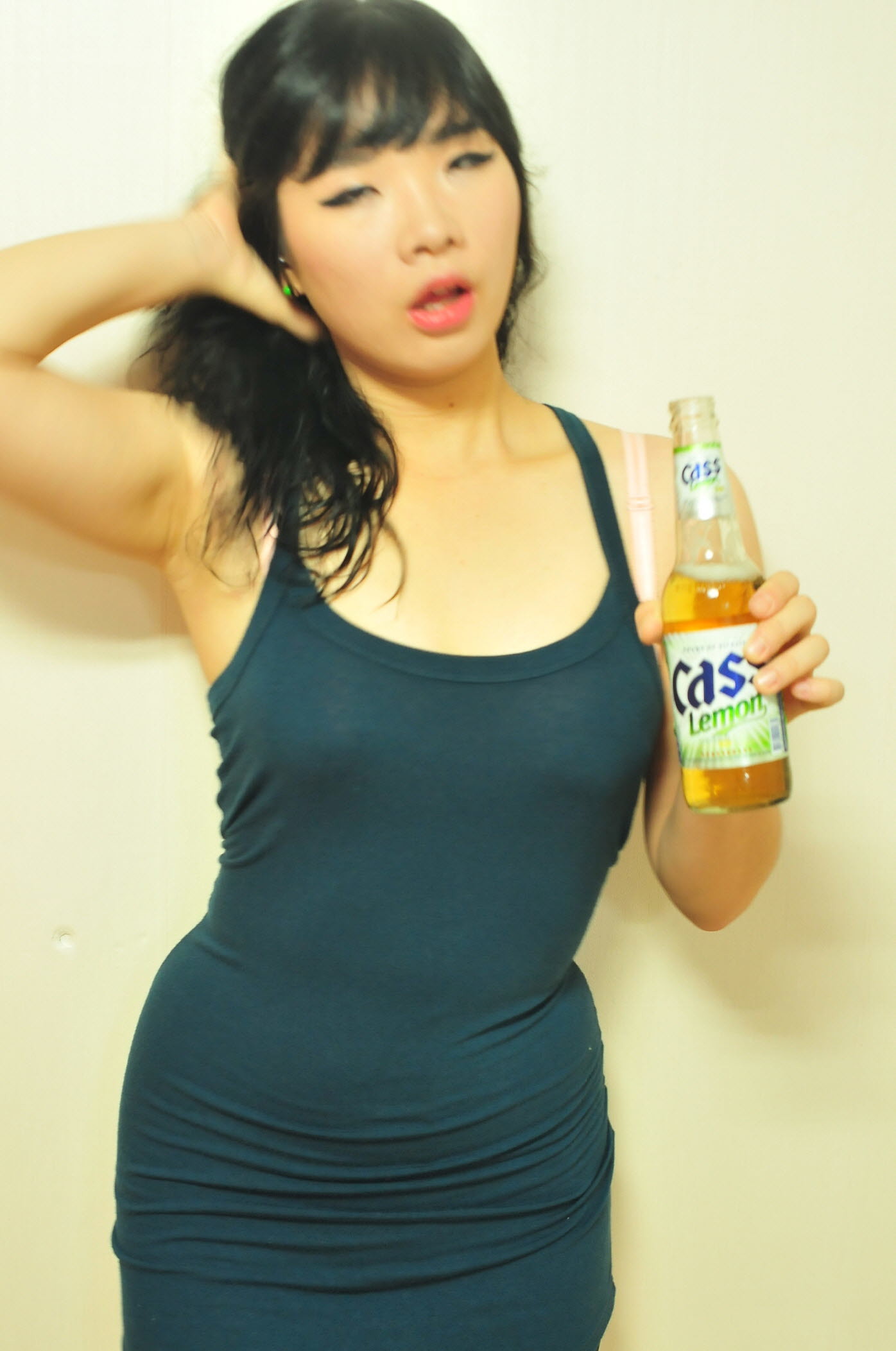 Magenta Choi Deepthroating Bottle and Pantyhose