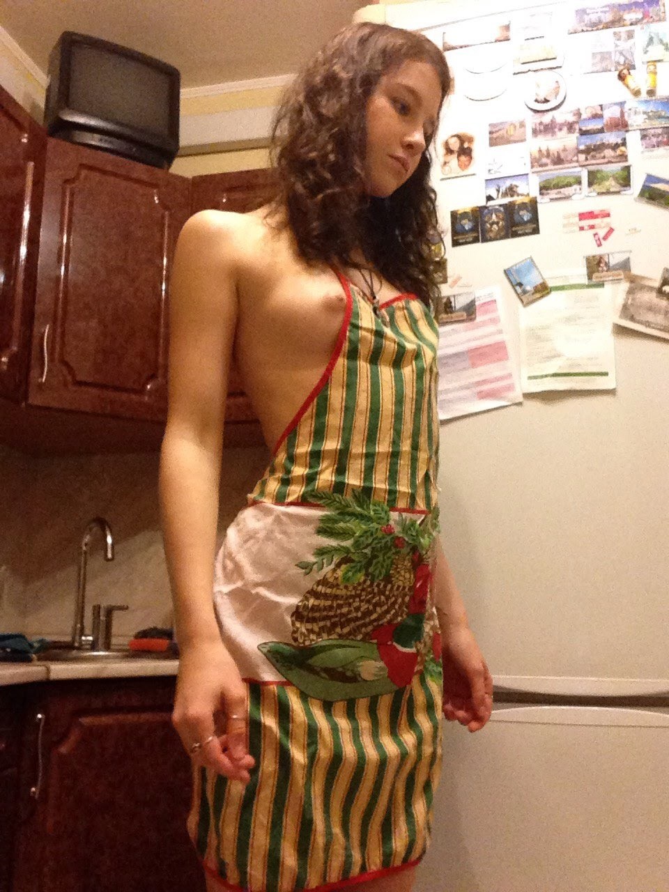 A Simple Brunette Strip Tease at Home