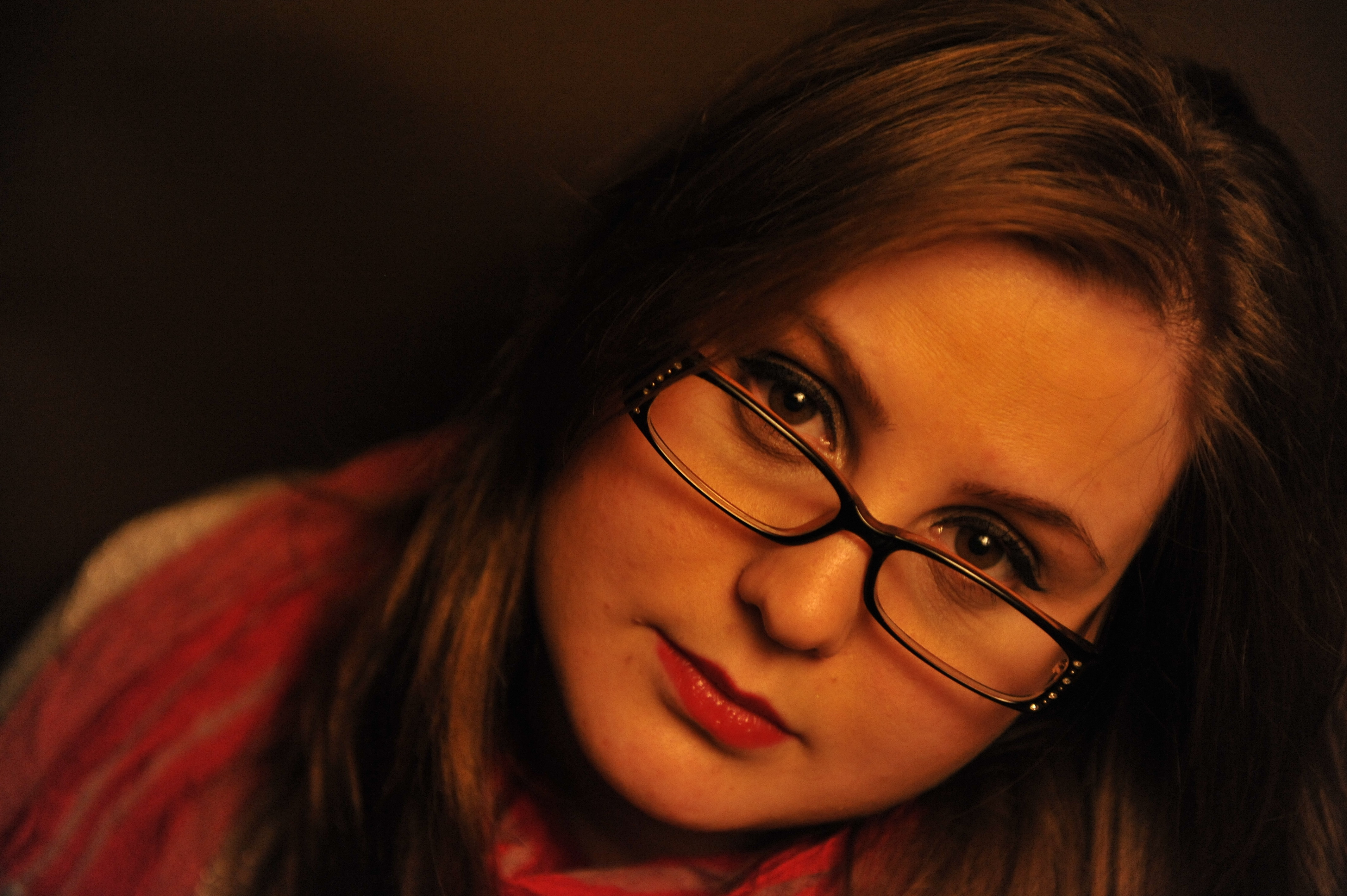 Huge Tits Girl Wearing Sexy Glasses