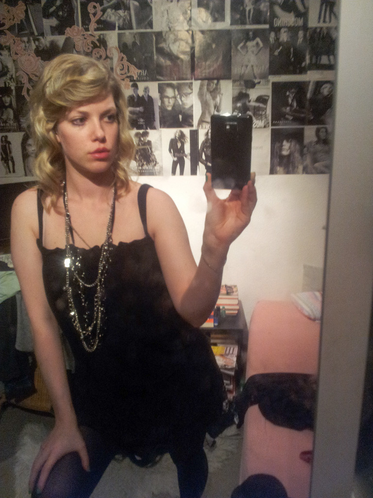 Cute Blonde Bra and Panties Selfie Shots