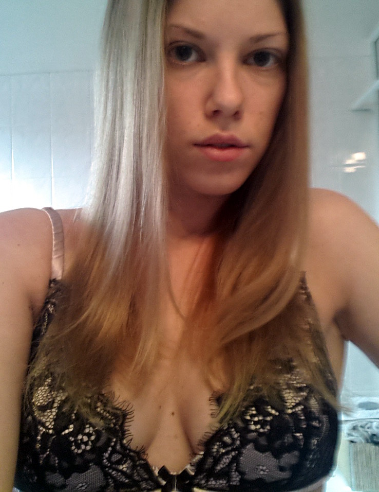 Cute Blonde Bra and Panties Selfie Shots