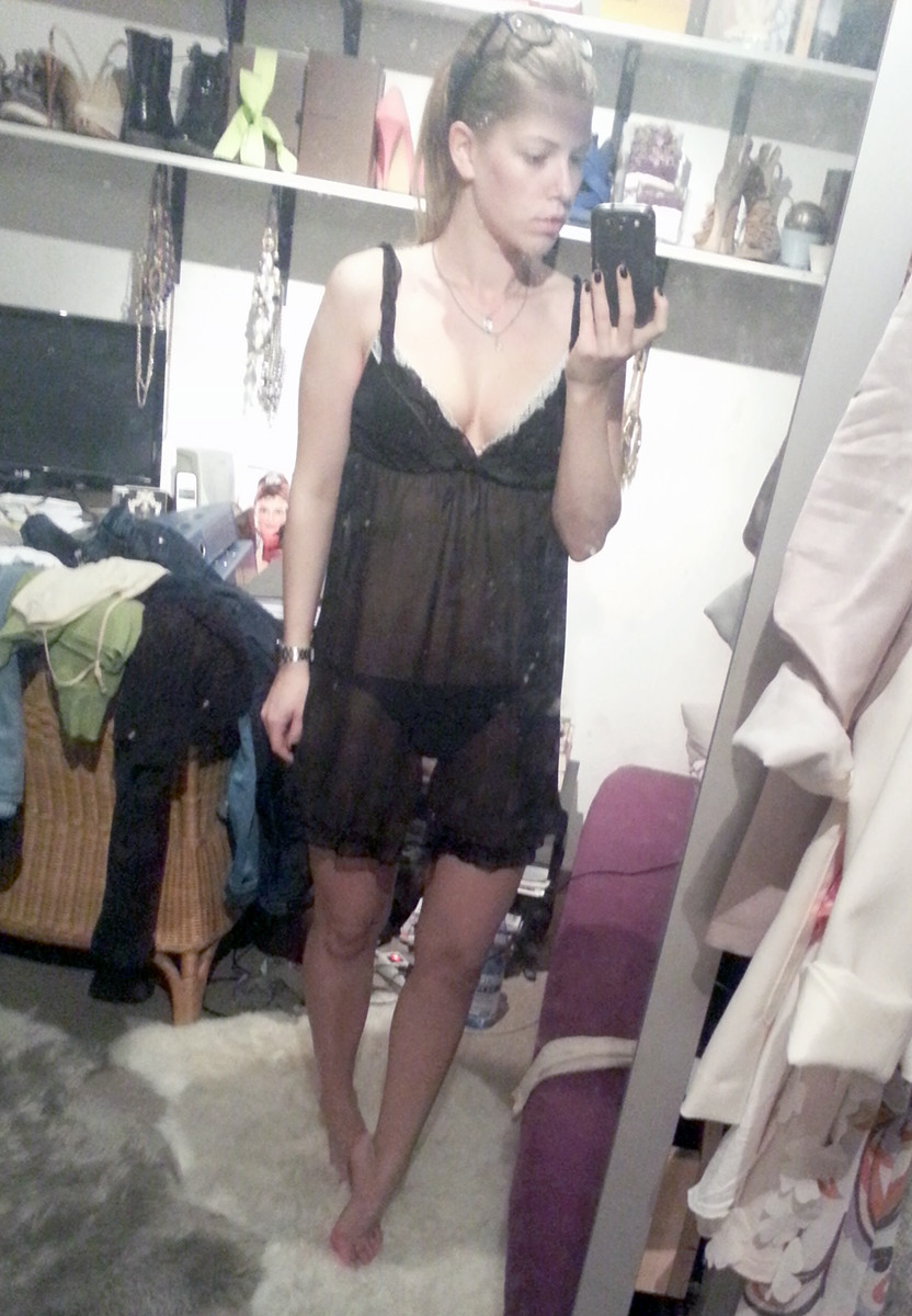 Cute Blonde Bra and Panties Selfie Shots