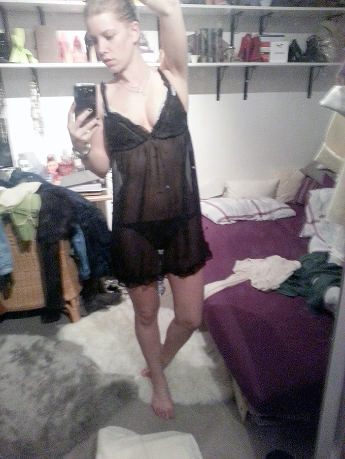 Cute Blonde Bra and Panties Selfie Shots