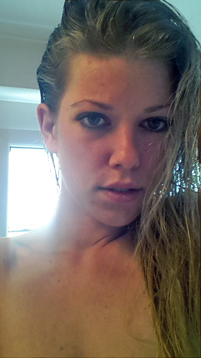 Cute Blonde Bra and Panties Selfie Shots