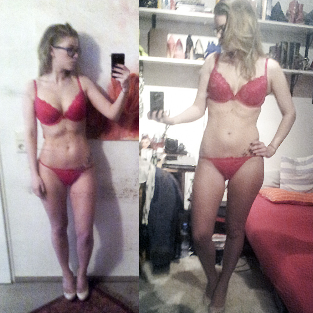 Cute Blonde Bra and Panties Selfie Shots
