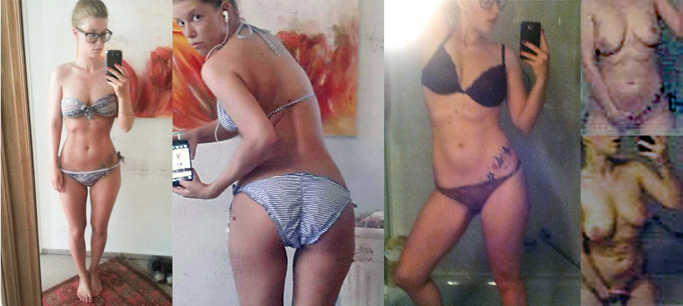 Cute Blonde Bra and Panties Selfie Shots