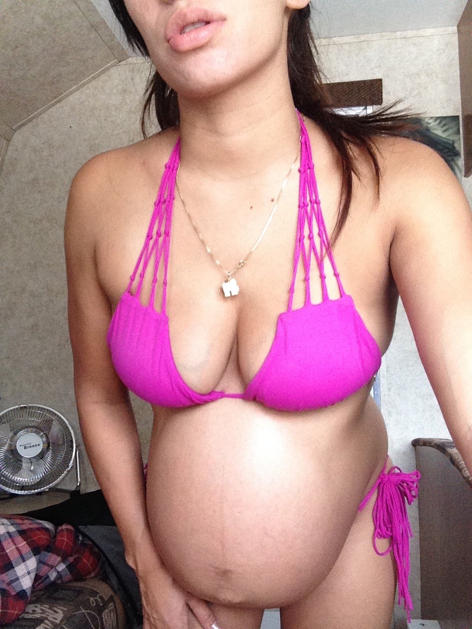 Hairy Pregnant Gaping Brunette Babe