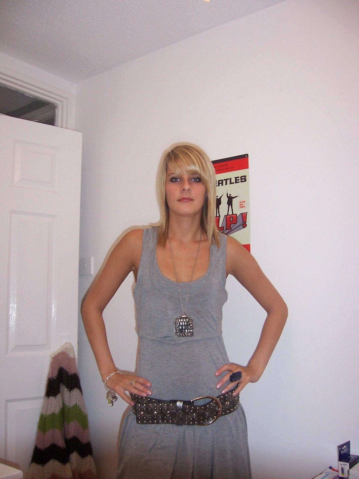 Thin Blonde Hottie Gets Naked