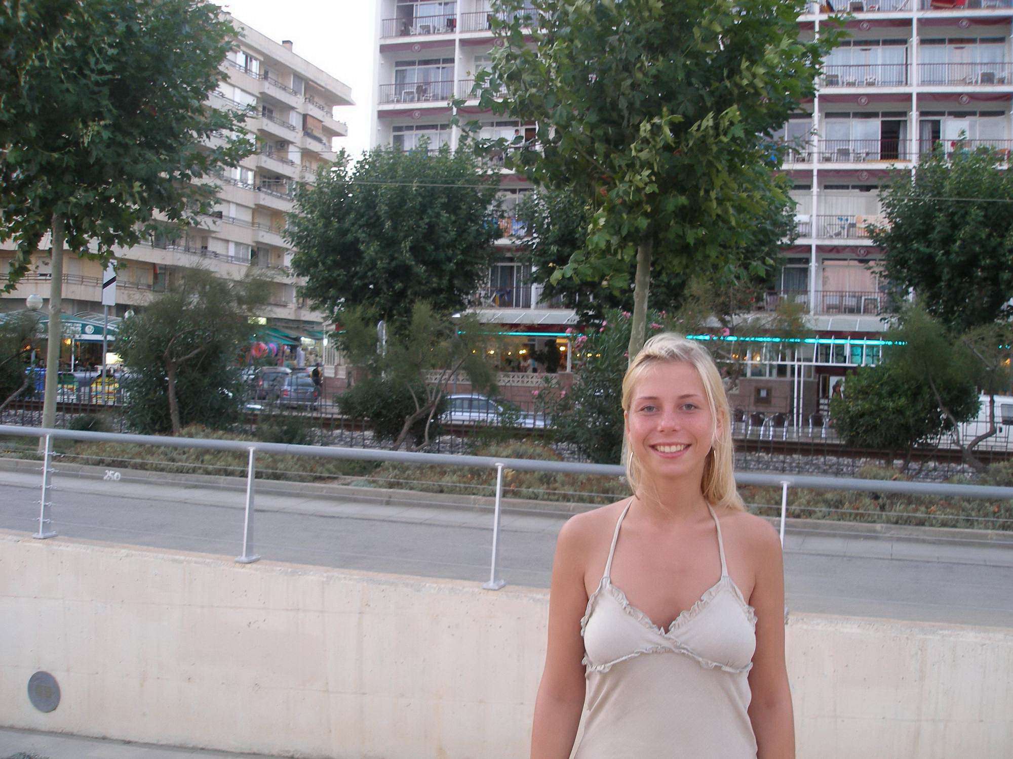 Blonde Cutie Vacay In Spain