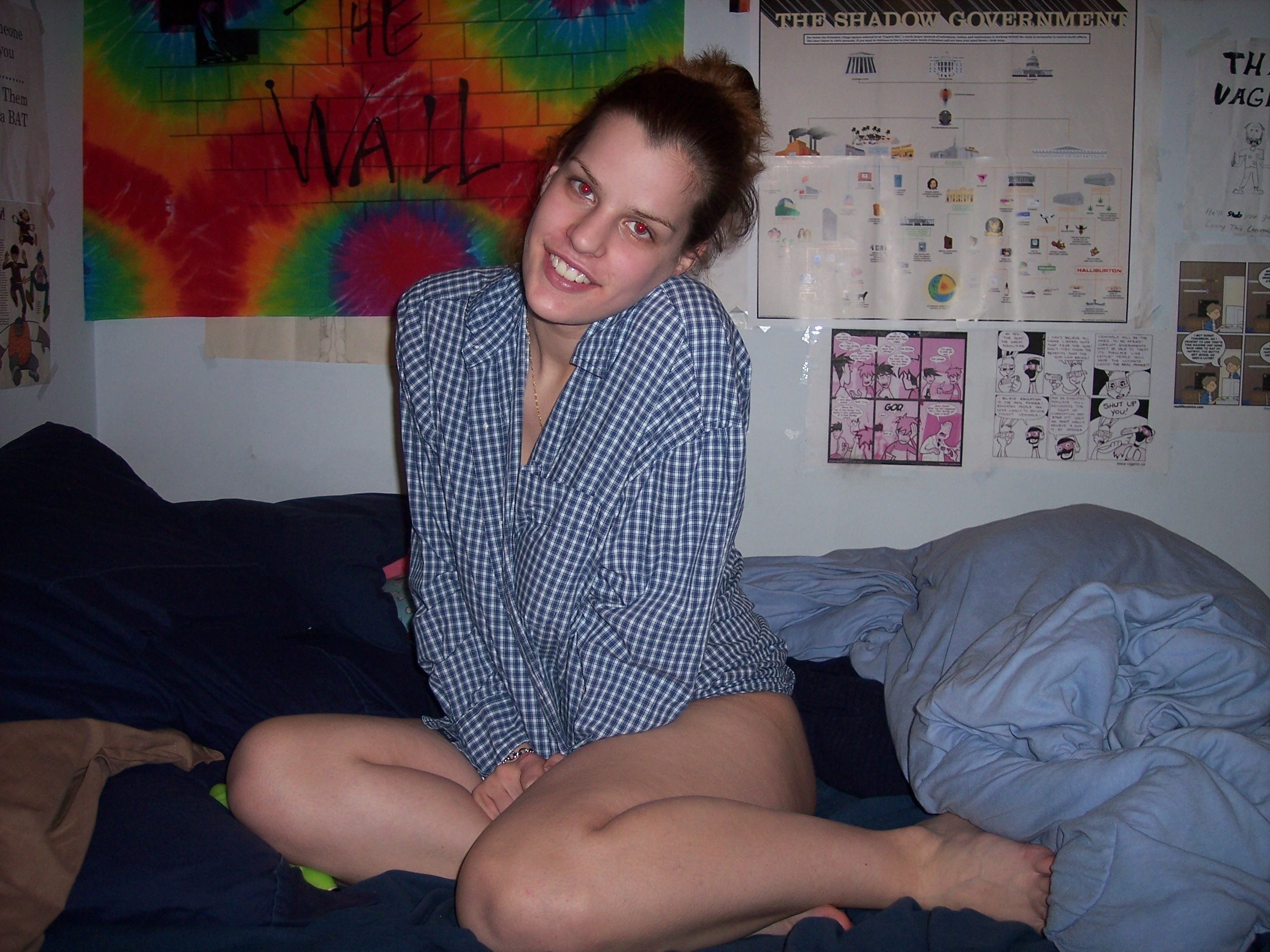 Skinny slut Lauren with huge boobs