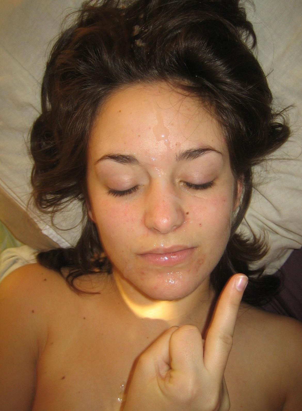 middle finger facial cumshot