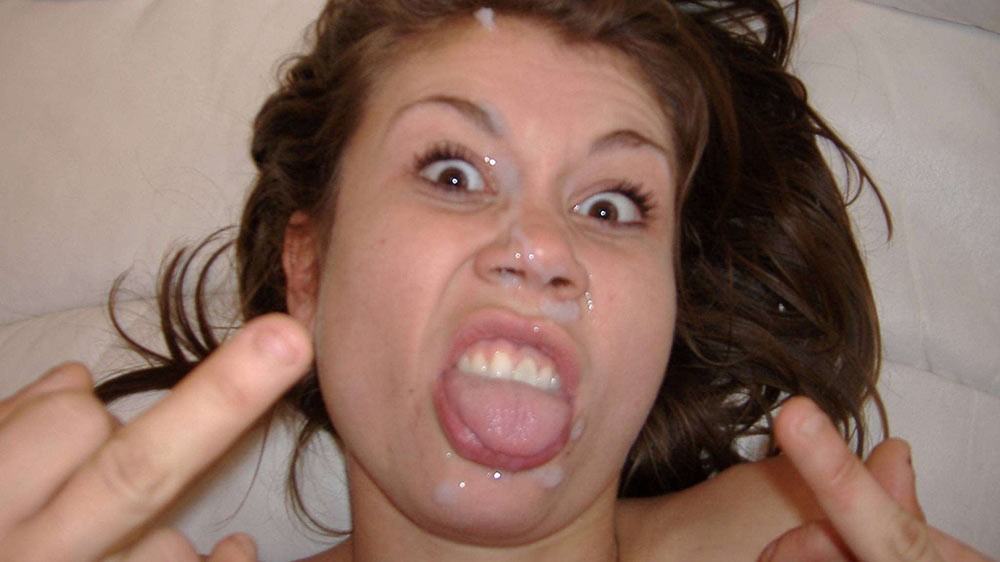 middle finger facial cumshot