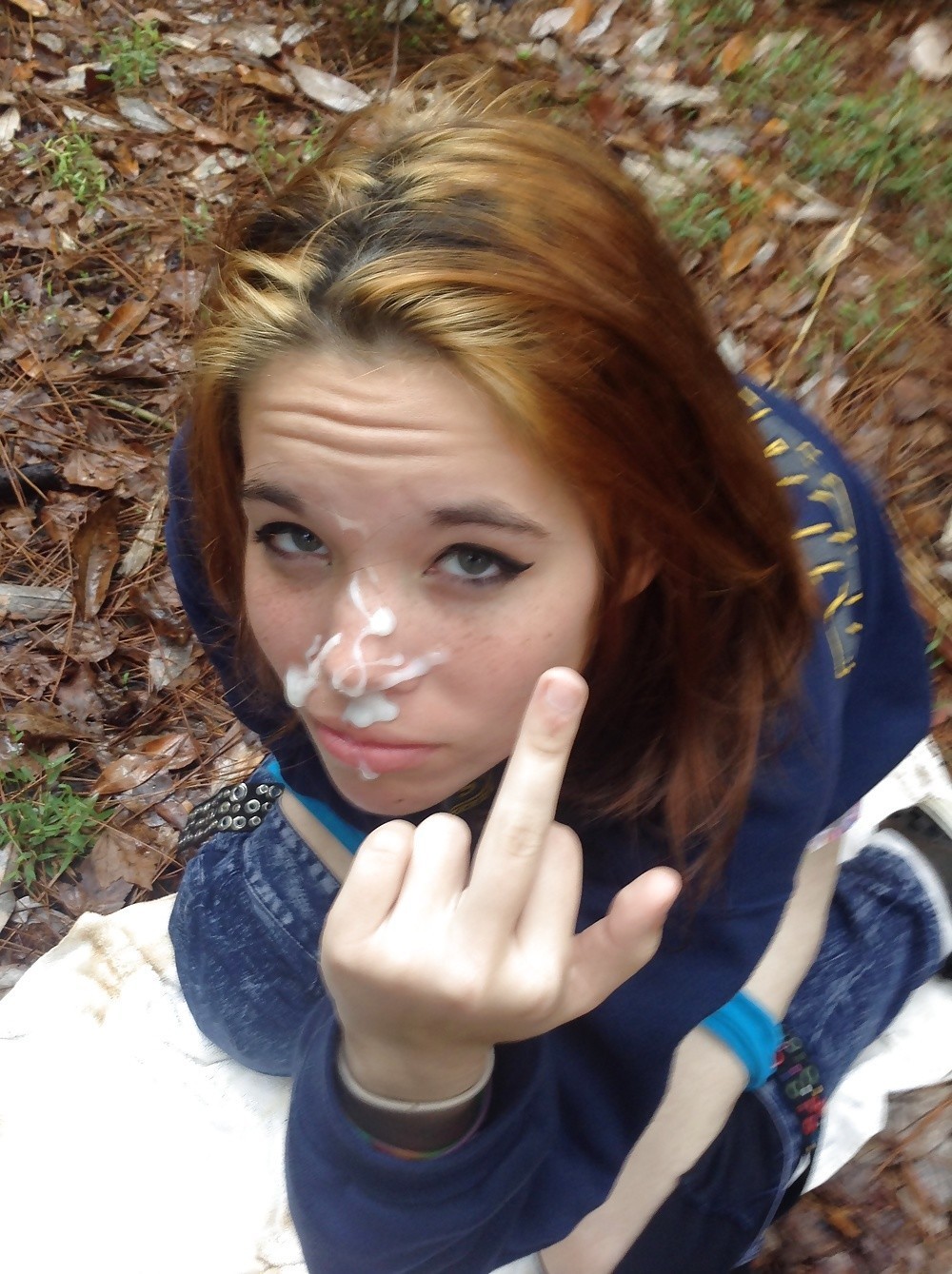 middle finger facial cumshot