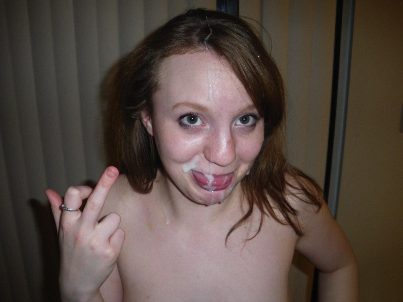 middle finger facial cumshot