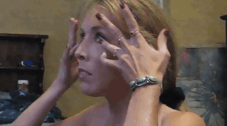 Sindee Silver wiping away deepthroat tears