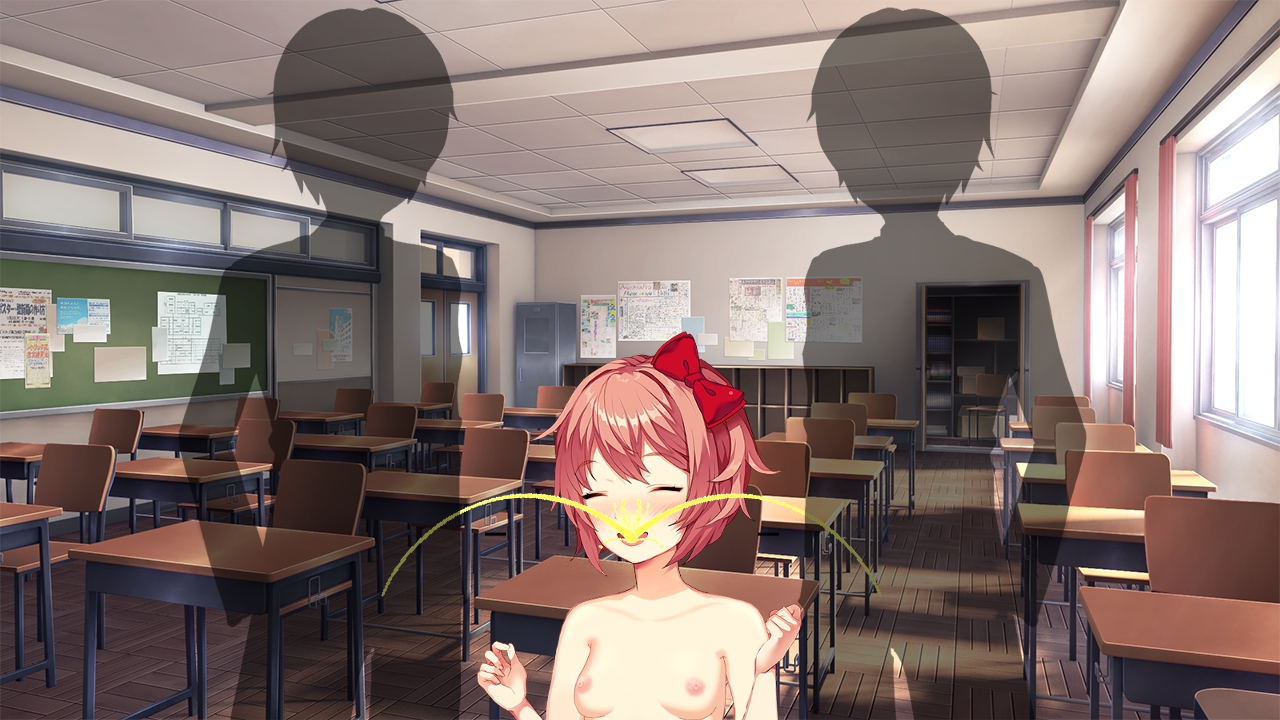 Doki Doki Nudist Club - Peeing On Sayori