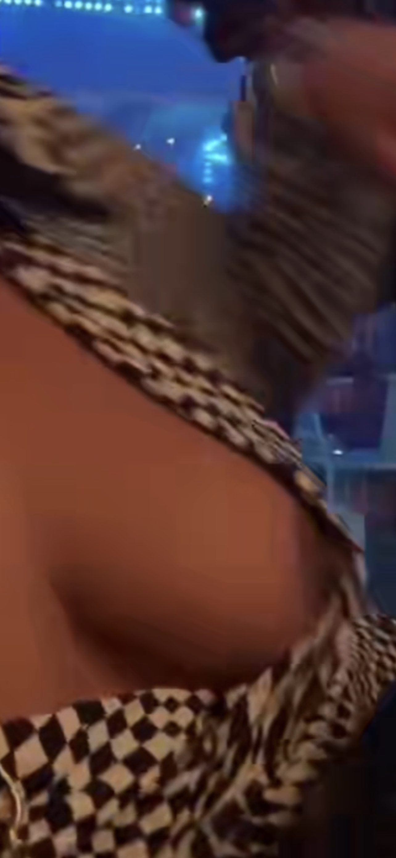 Ebony beauty letting it all hang out