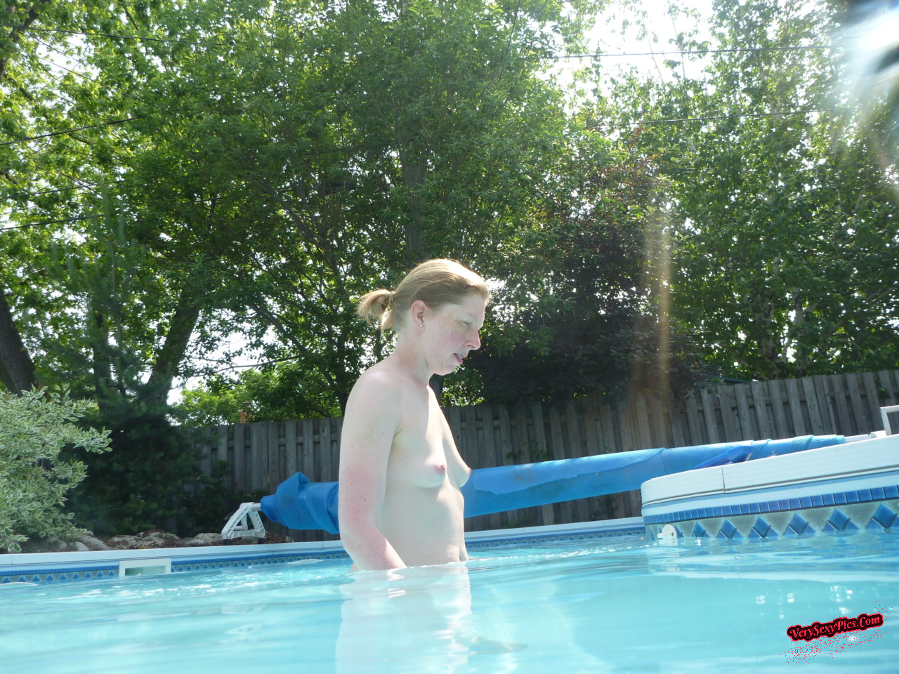 Nudist couple loving life