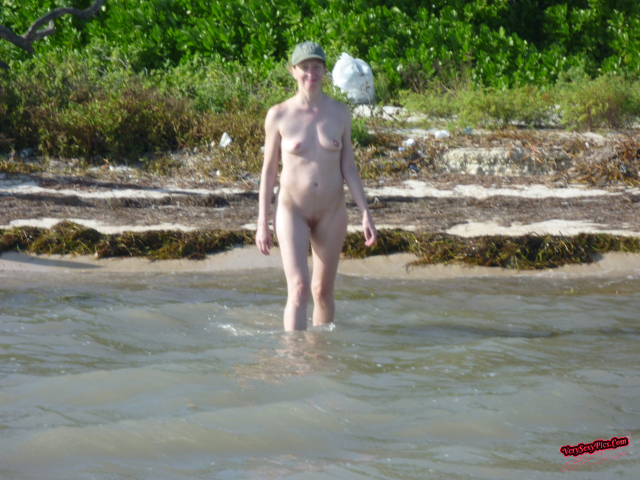 Nudist couple loving life