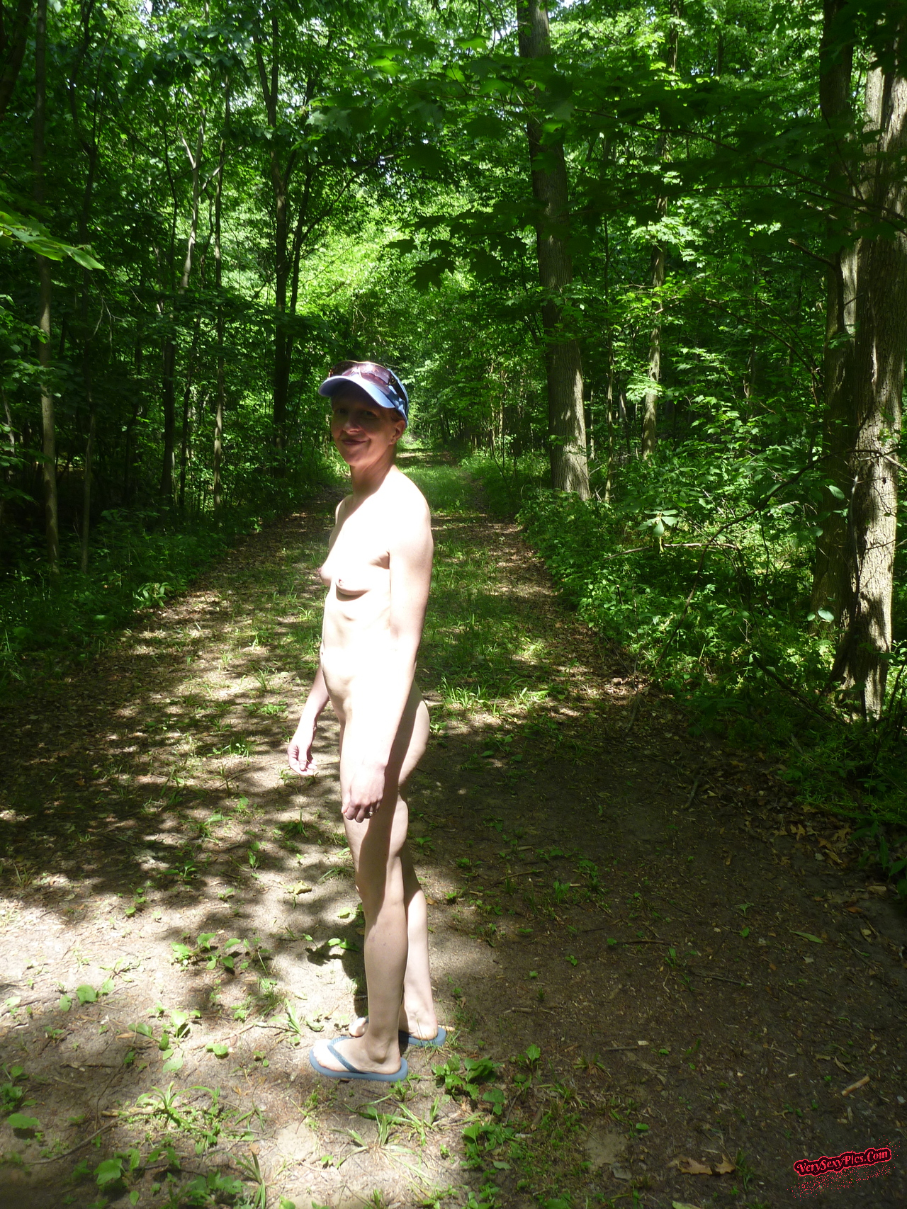 Nudist couple loving life