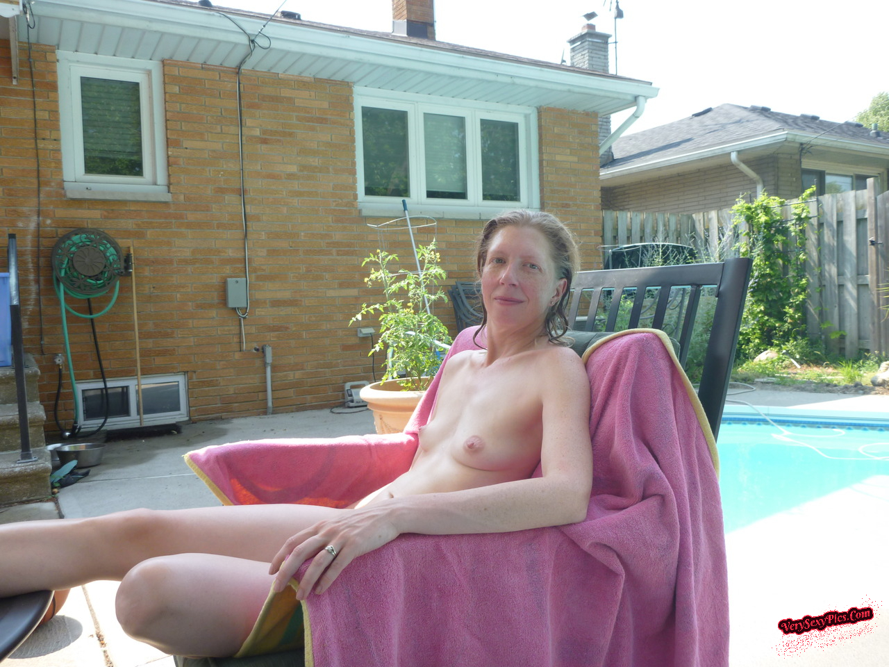 Nudist couple loving life