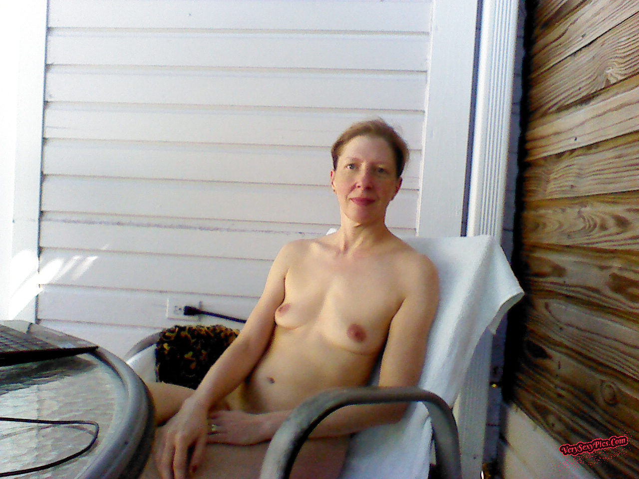 Nudist couple loving life