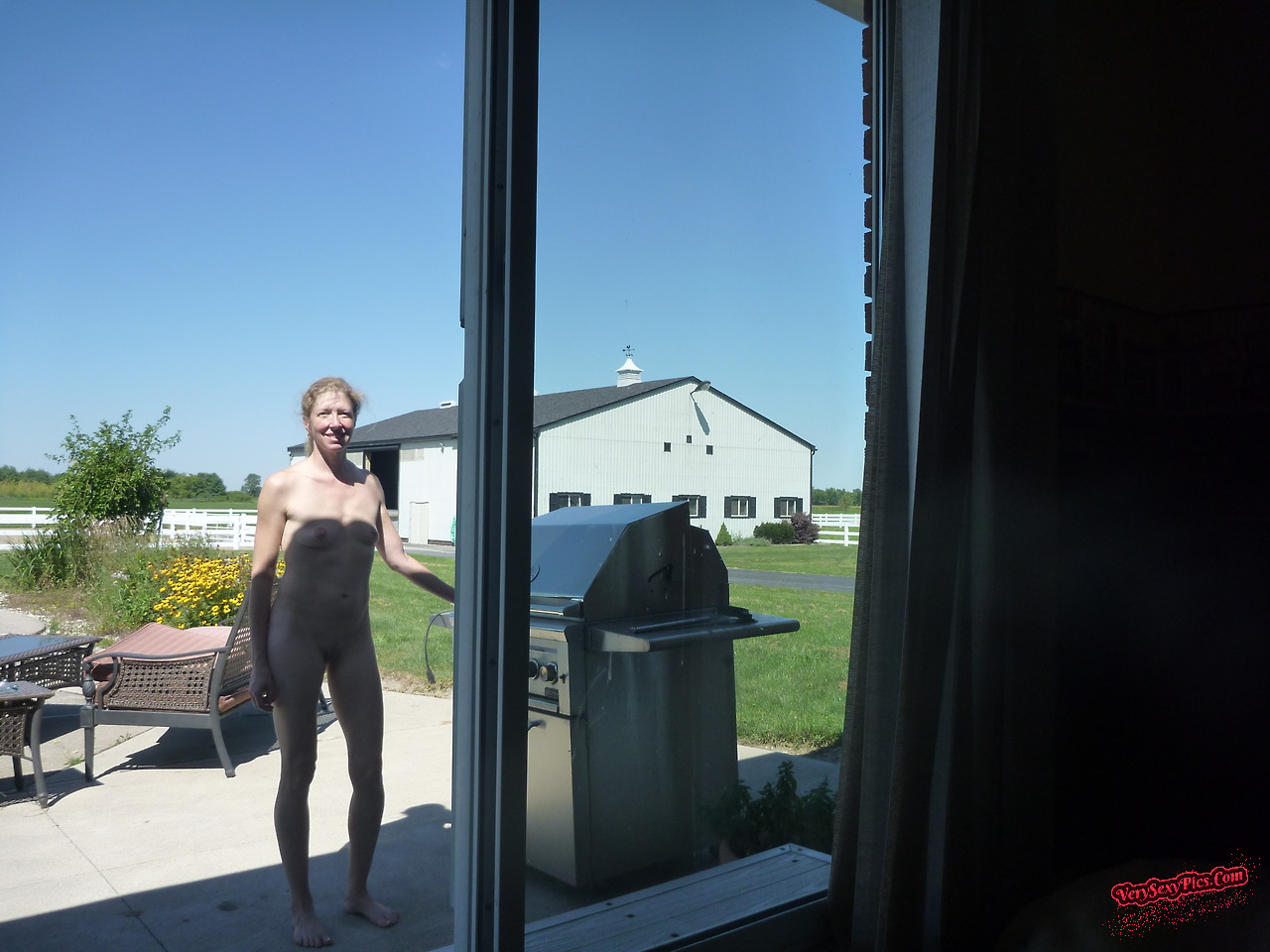 Nudist couple loving life