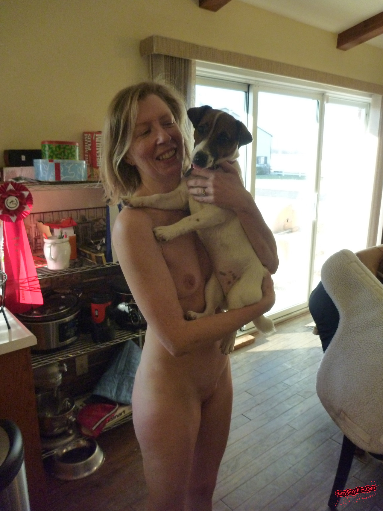 Nudist couple loving life