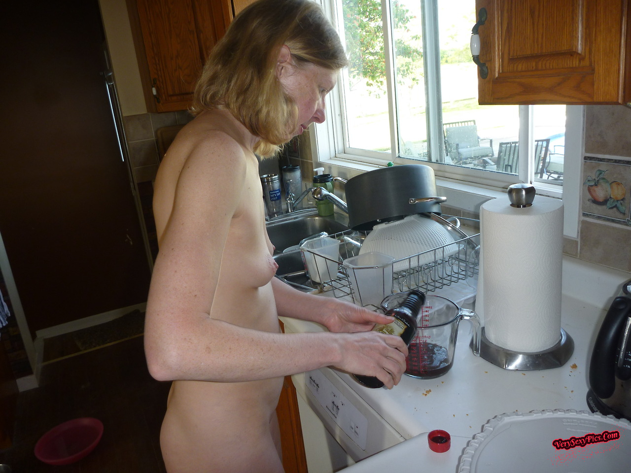 Nudist couple loving life