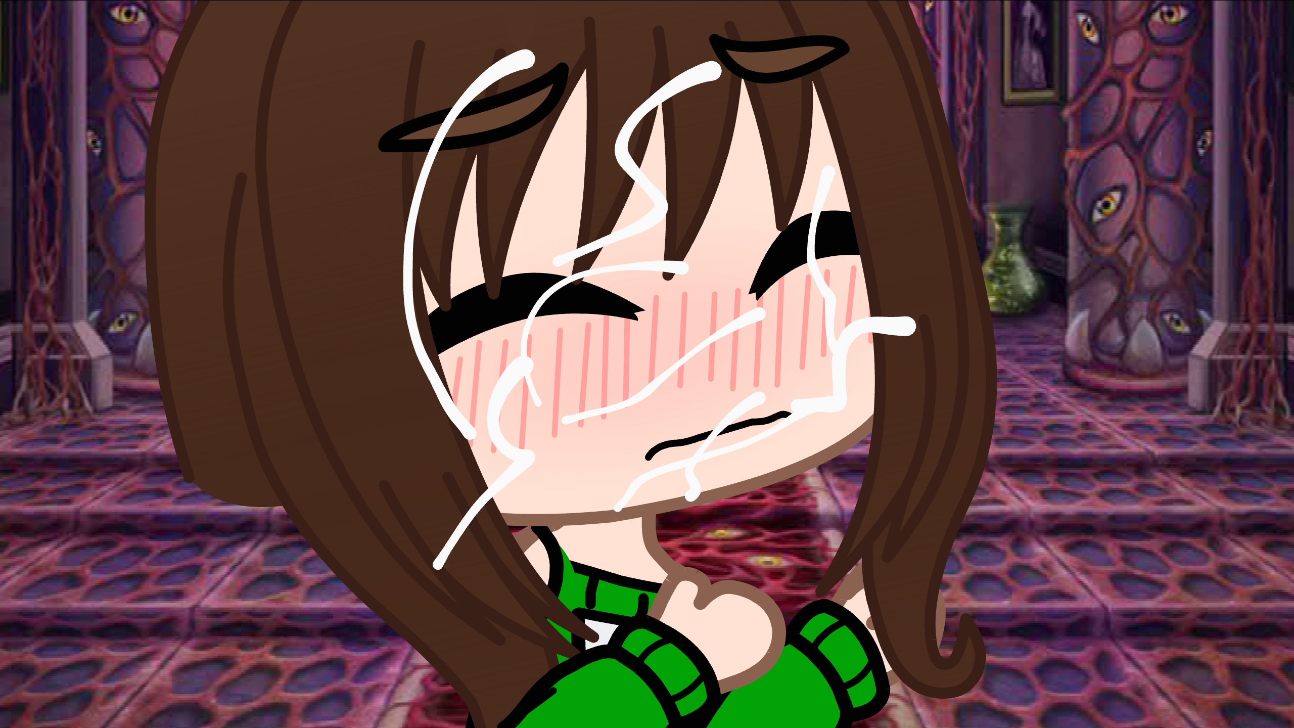 Frisk and chara blowjob