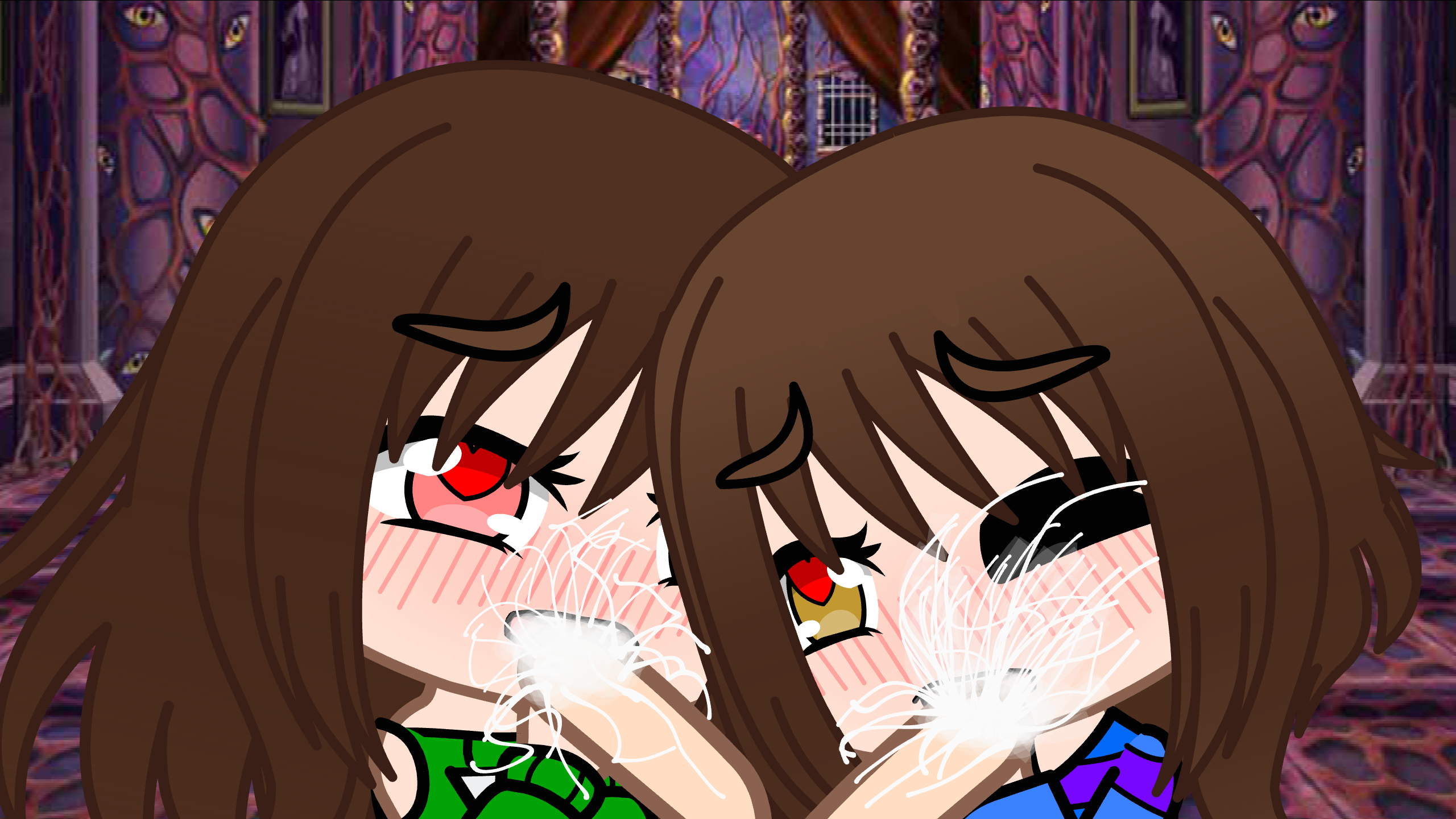 Frisk and chara blowjob