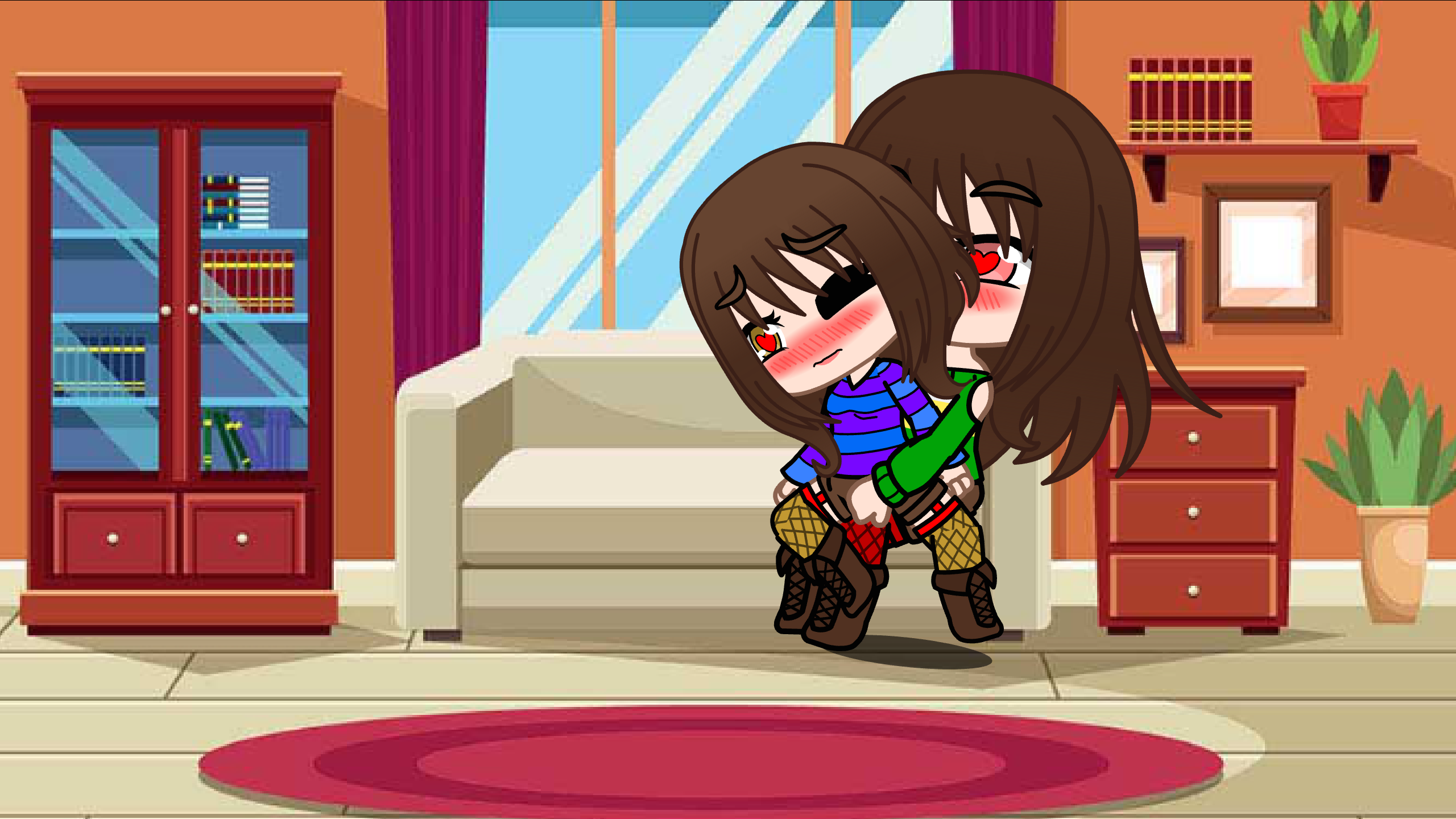 Chara rubbing frisks pussy